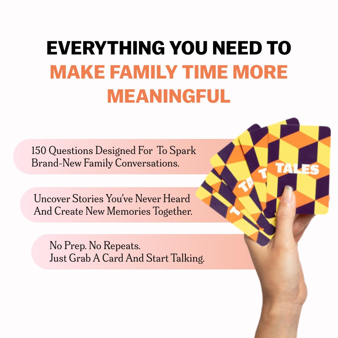 TALES 150 Conversation Cards, Kids Edition, Road Trip Game, Family Bonding