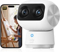 eufy Security Indoor Cam S350، كاميرا أمان بدقة عالية 4K UHD، تكبير 8 أضعاف، تغطية °360 PTZ، ذكاء اصطناعي/ استشعار الحيوانات، مثالي لمراقبة الأطفال//المنزل، شبكة Wi-Fi-6 ثنائية النطاق، توصيل سهل.