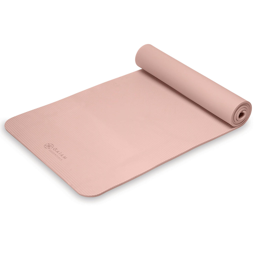 Gaiam Thick Yoga Mat, Exercise & Fitness Mat with Easy-Cinch Carrying Strap