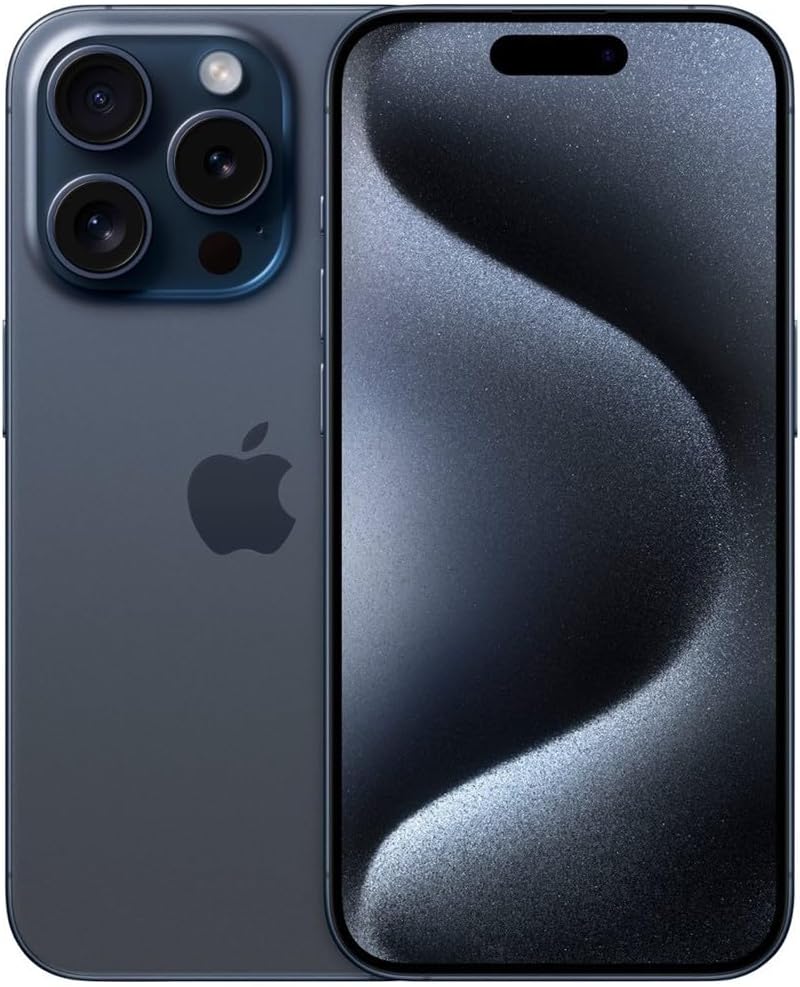 Apple iPhone 15 Pro, 128GB, Blue Titanium - Unlocked (Renewed)