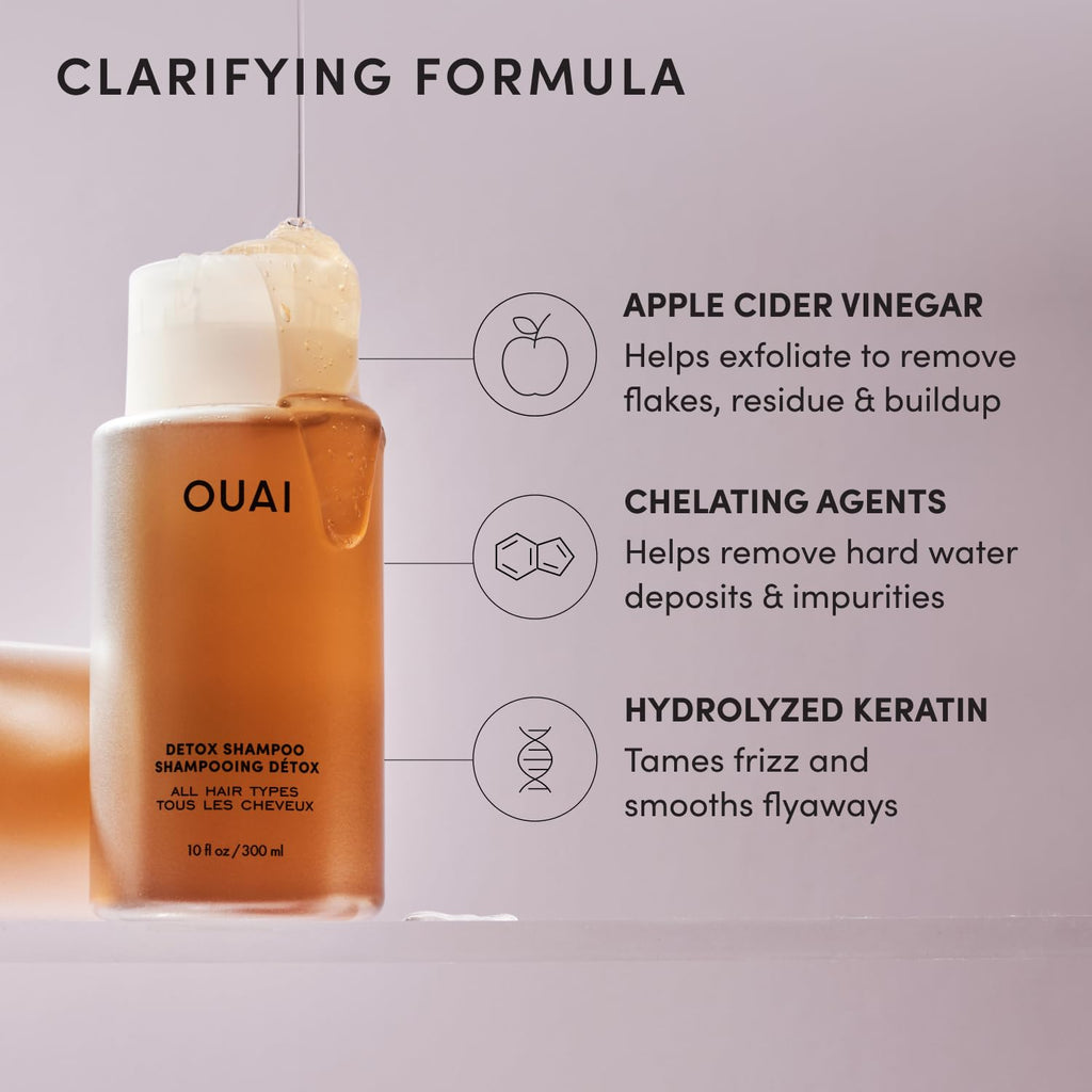 OUAI Detox Shampoo - Clarifying Shampoo for Build Up (10 Fl Oz)