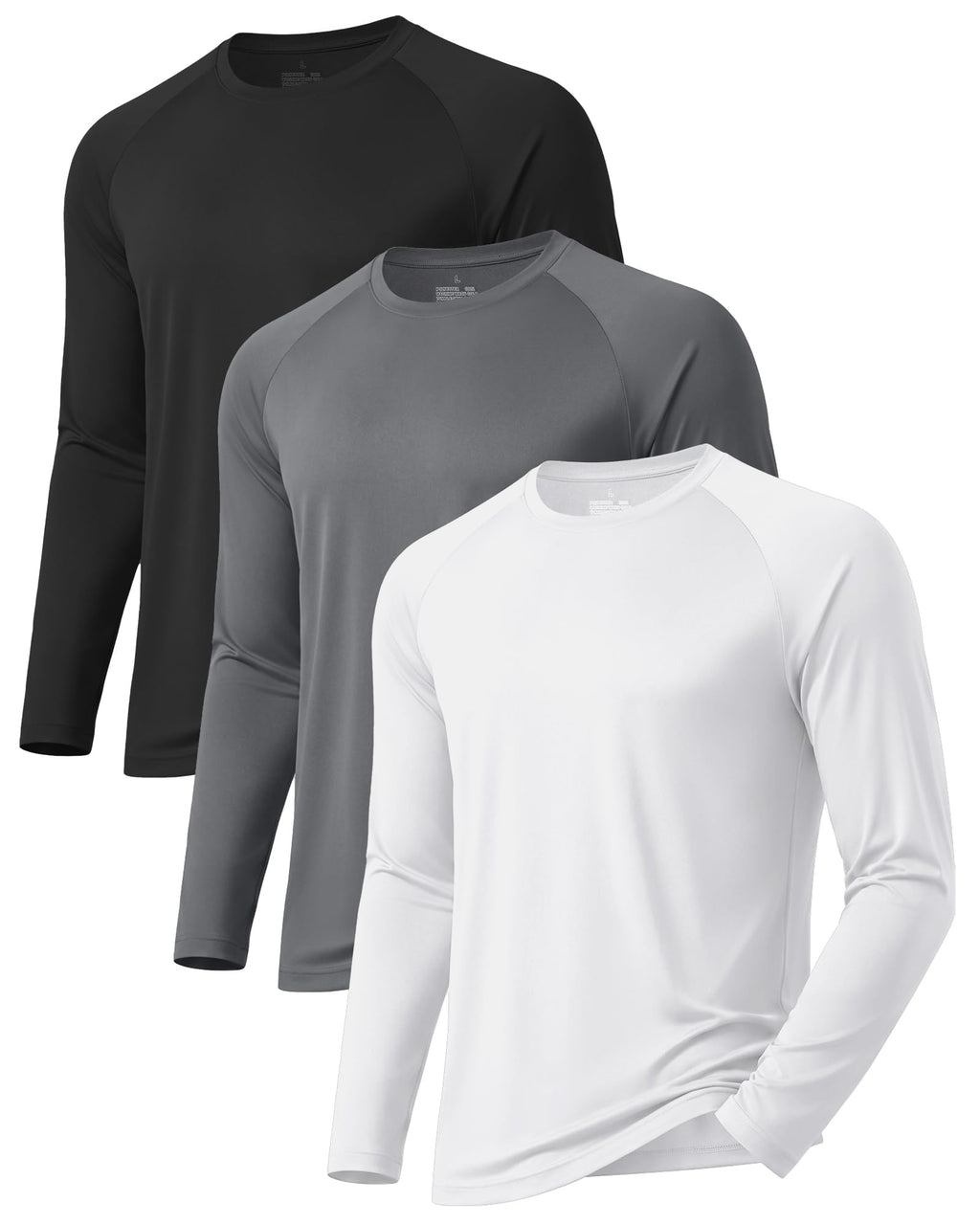 3 Pack Long Sleeve Shirts for Men Sun Protection Quick Dry Workout T Shirts
