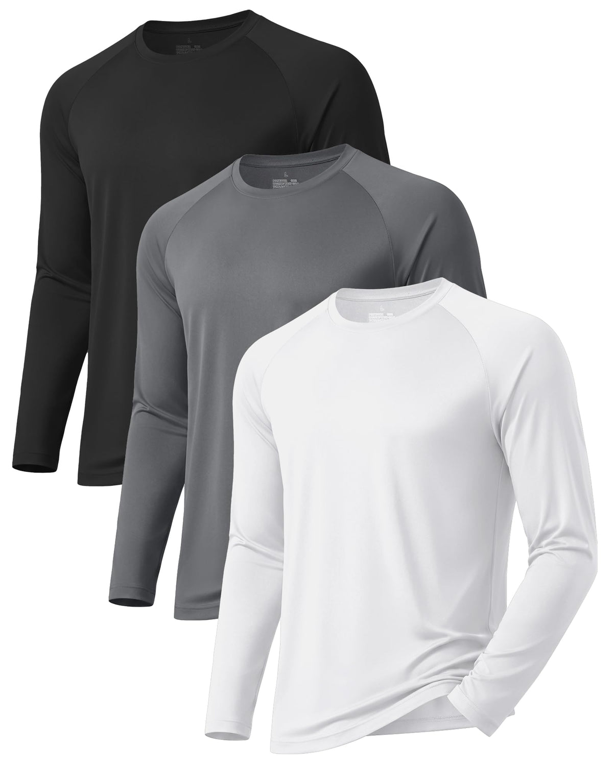 3 Pack Long Sleeve Shirts for Men Sun Protection Quick Dry Workout T Shirts
