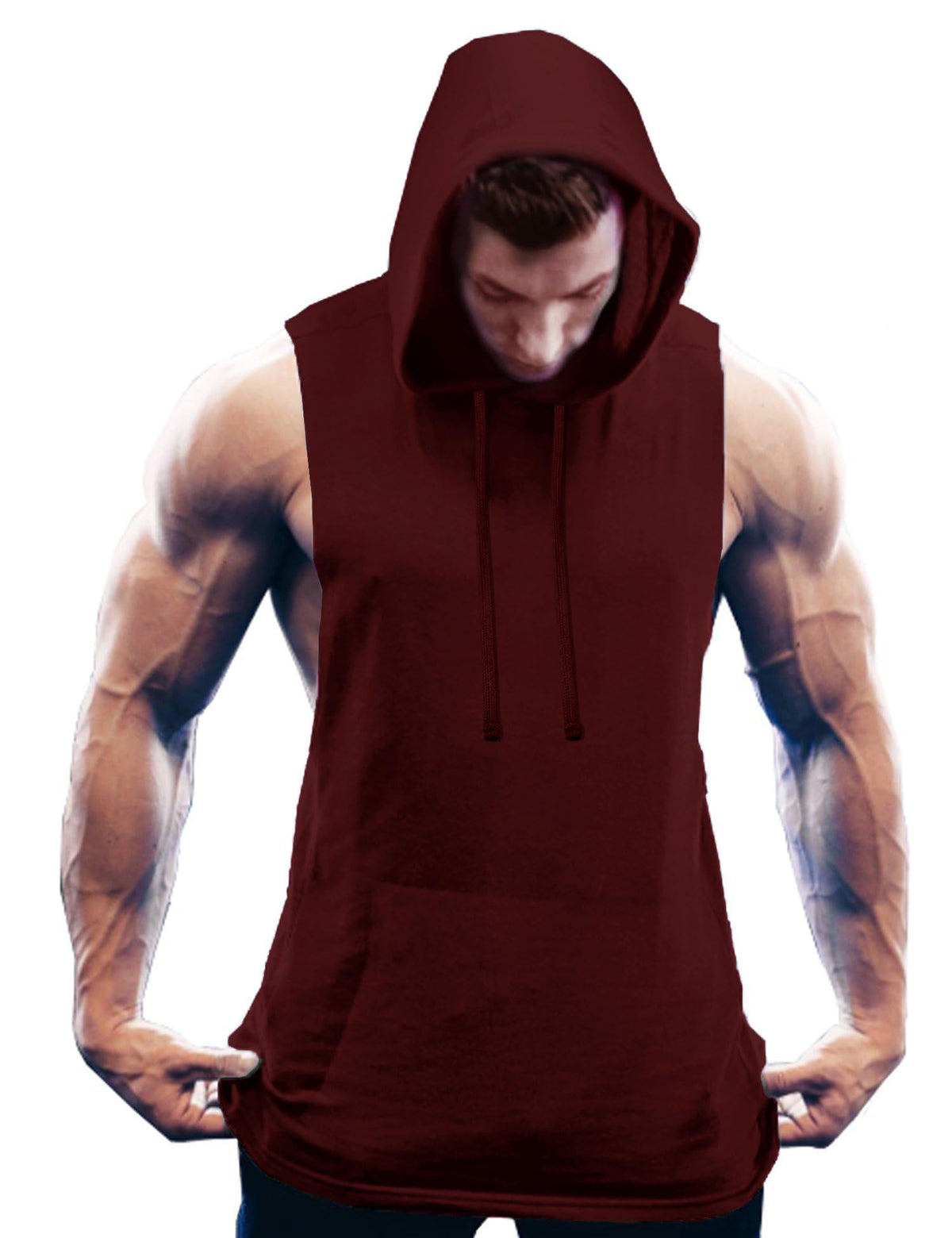 COOFANDY Men's Workout Hooded Tank Tops Bodybuilding Muscle Cut Off T Shirt Sleeveless Gym Hoodies