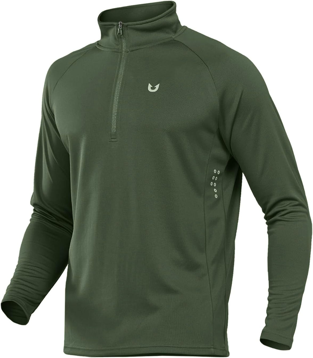 NORTHYARD Men's Quarter Zip Pullover Athletic Running Shirts Long Sleeve