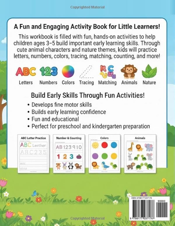 My First Preschool Activity Workbook: Animals, Nature, Letters, Numbers, Tracing & Fun Learning Activities Ages 3–5
