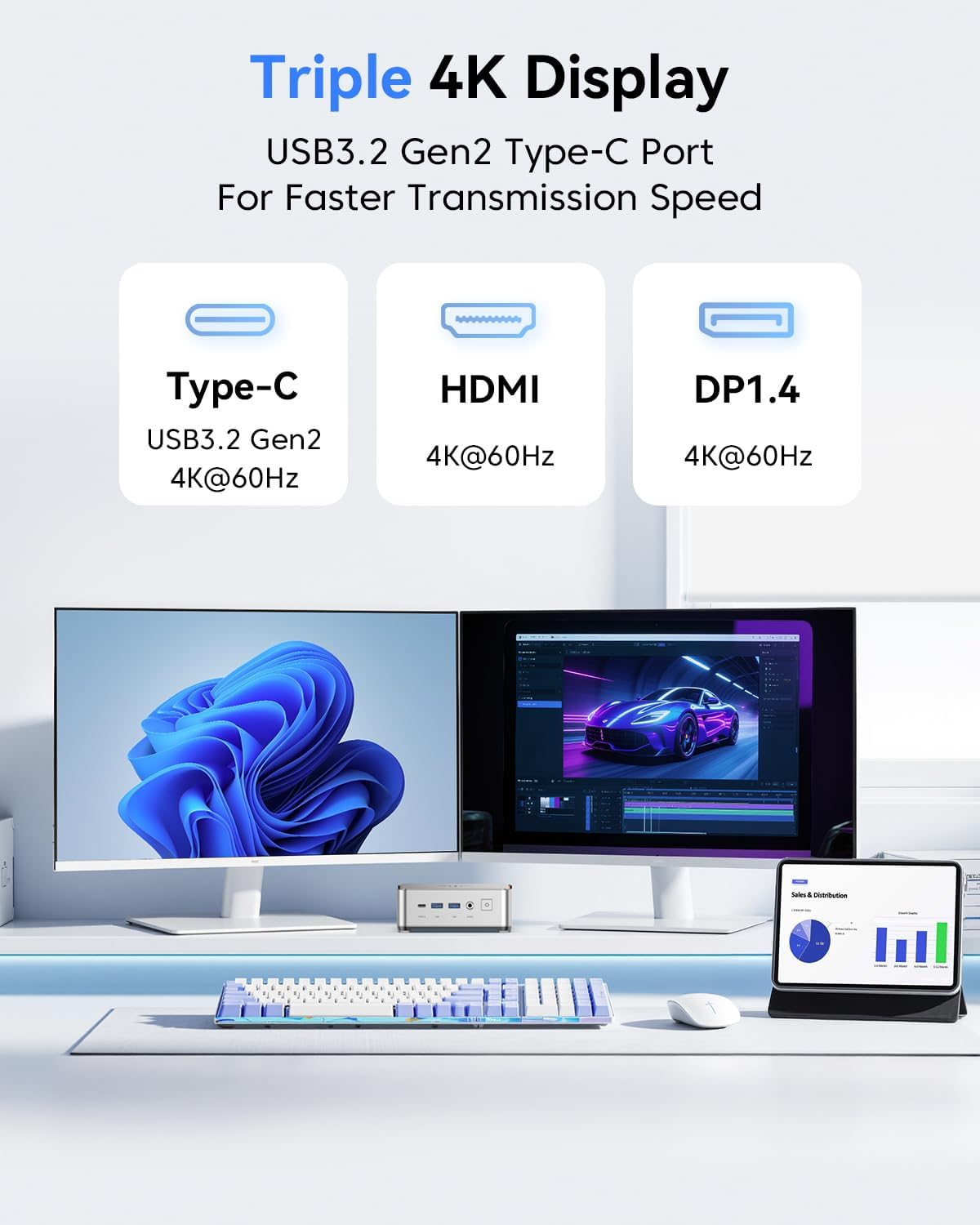 KAMRUI Pinova P2 Mini PC 16GB RAM 512GB SSD, AMD Ryzen 4300U(Beats 5400U/3500U/N95,Up to 3.7GHz,4C/8T) Mini Computers,Triple 4K Display/HDMI+DP+Type-C/WiFi/BT for Home/Business Mini Desktop Computers