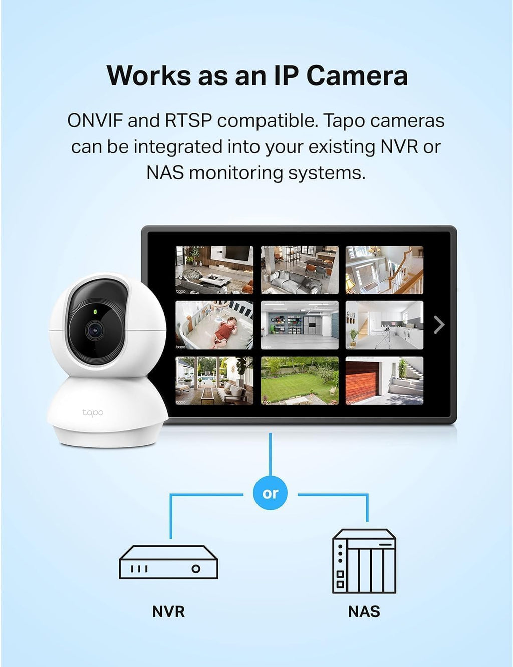 Tapo 1080p Pan/Tilt Security Camera for Baby Monitor, Pet Camera, C200