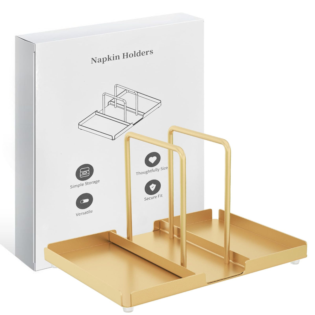 Napkin Holder for Table with Salt and Pepper Shakers Caddy, Black