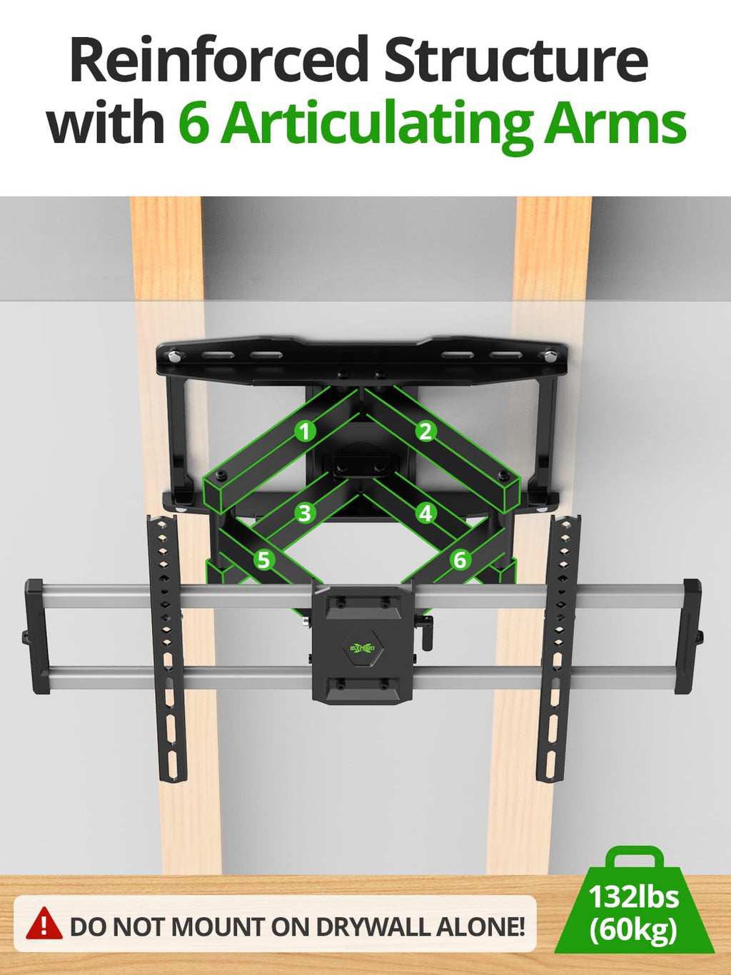 USX MOUNT Full Motion TV Wall Mount for Large TVs 42-97 Inch up to 150 lbs