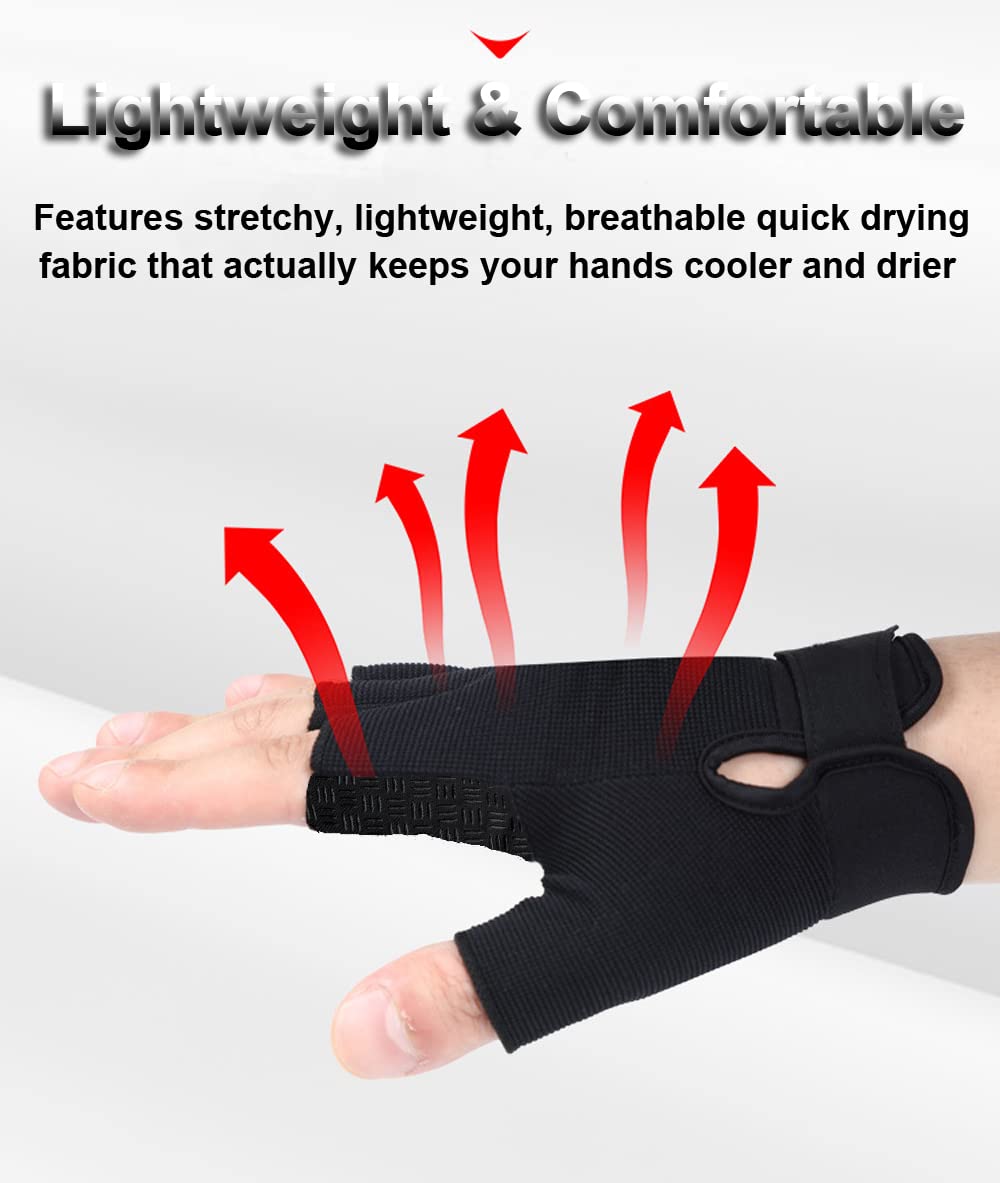 SUJAYU Fingerless Gloves - Tactical & Biking Gloves for Men & Women, Ideal for Airsoft, Fishing & Training