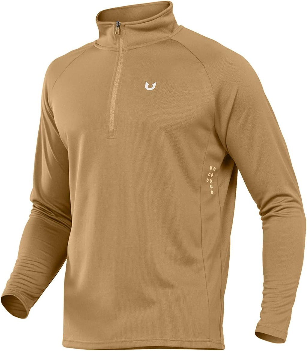 NORTHYARD Men's Quarter Zip Pullover Athletic Running Shirts Long Sleeve