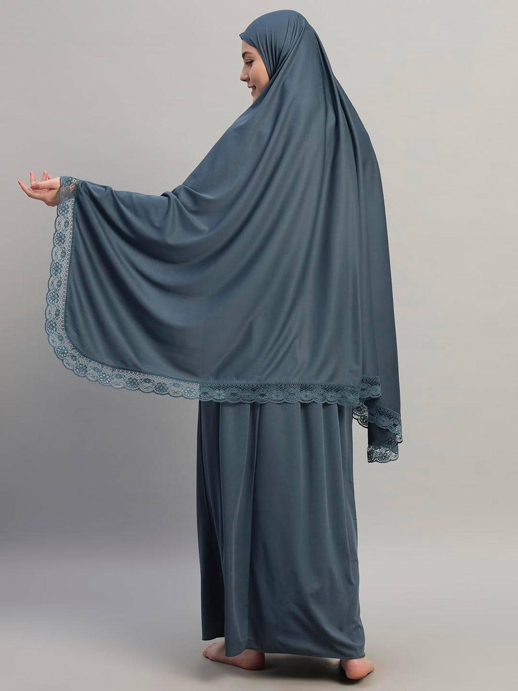 Women's Two-Piece Islamic Prayer Dress – Jilbab Abaya Set, Modest Prayer Outfit for Muslim Women, Umrah & Ramadan Essentials