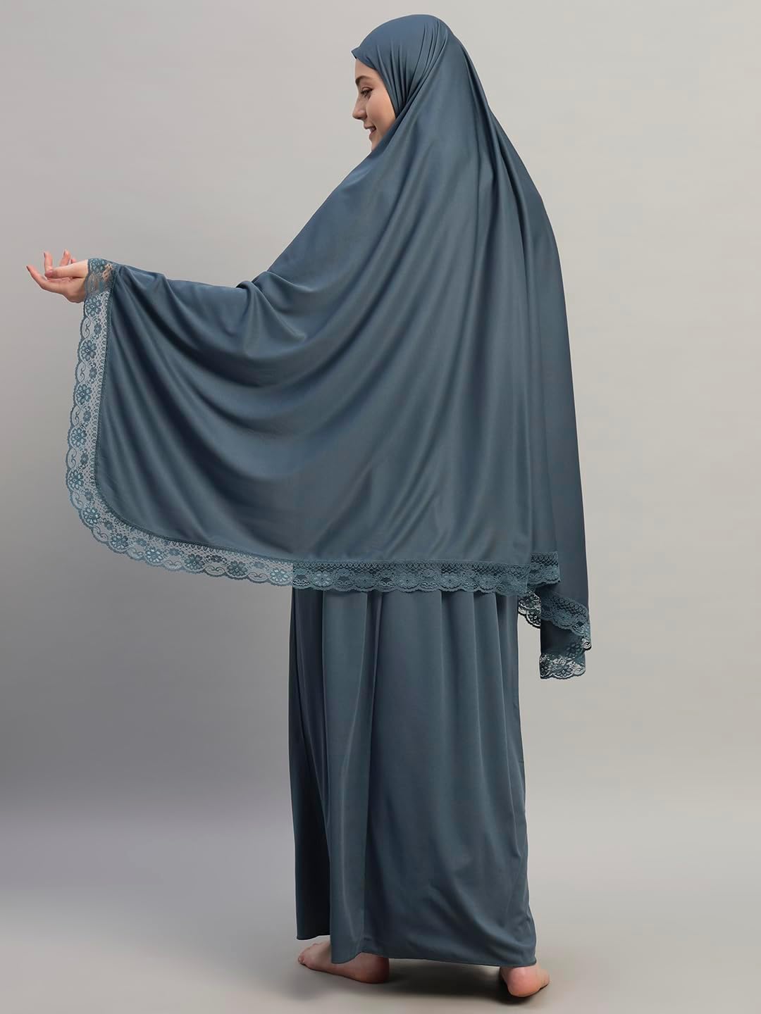 Women's Two-Piece Islamic Prayer Dress – Jilbab Abaya Set, Modest Prayer Outfit for Muslim Women, Umrah & Ramadan Essentials