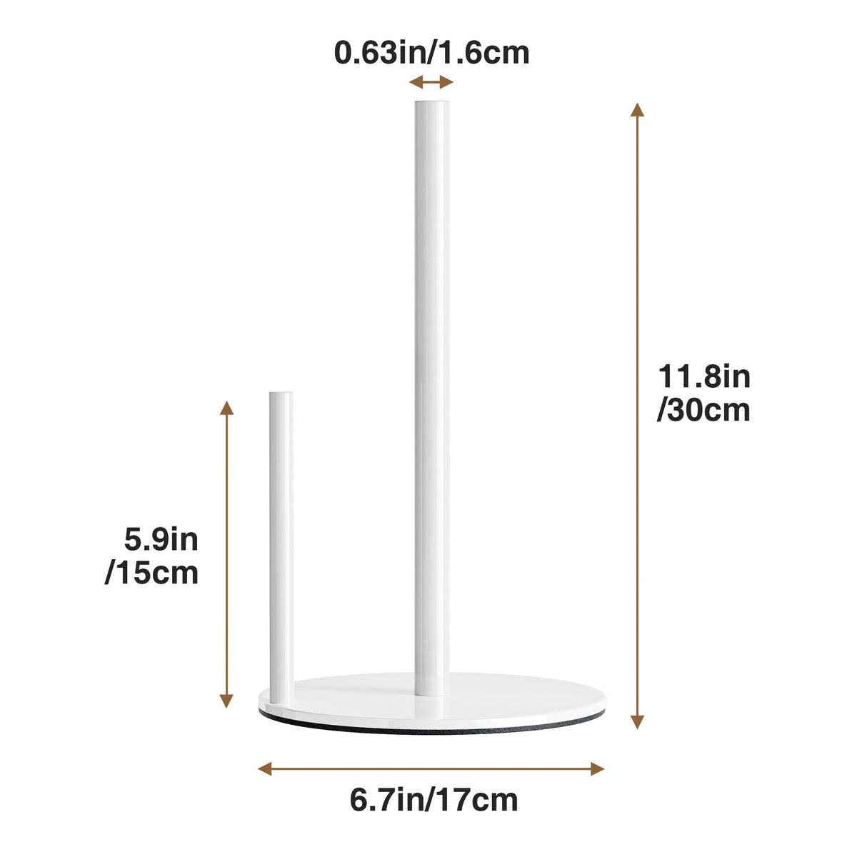 Paper Towel Holder Black Stainless Steel Kitchen Countertop Roll Organizer