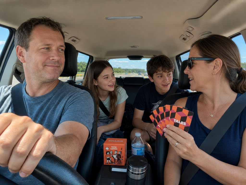 TALES 150 Conversation Cards, Kids Edition, Road Trip Game, Family Bonding