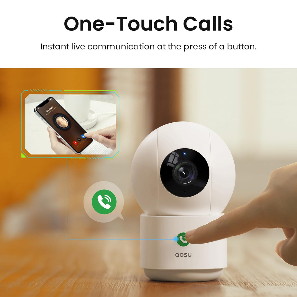 aosu 4MP Indoor Security Camera - Baby & Pet Monitoring with 5/2.4 GHz WiFi