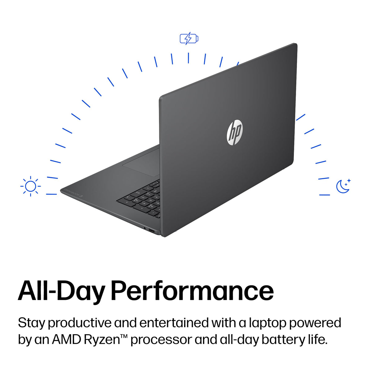 HP OmniBook 3 16 inch Laptop PC, 2K Touchscreen, AMD Ryzen 5 40, 8 GB RAM, 512 GB SSD, AMD Radeon 610M GPU, Windows 11 Home, Glacier Silver, 16-by0499nr