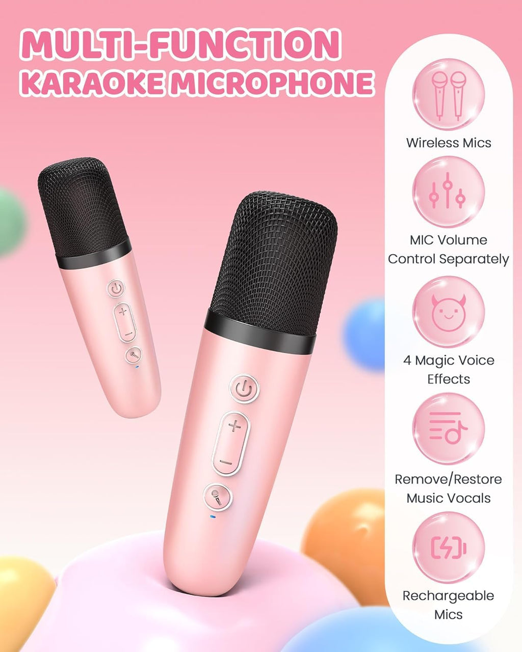 YLL Karaoke Machine for Kids, Birthday Gifts for Girls 3 4 5 6 7+Years Old