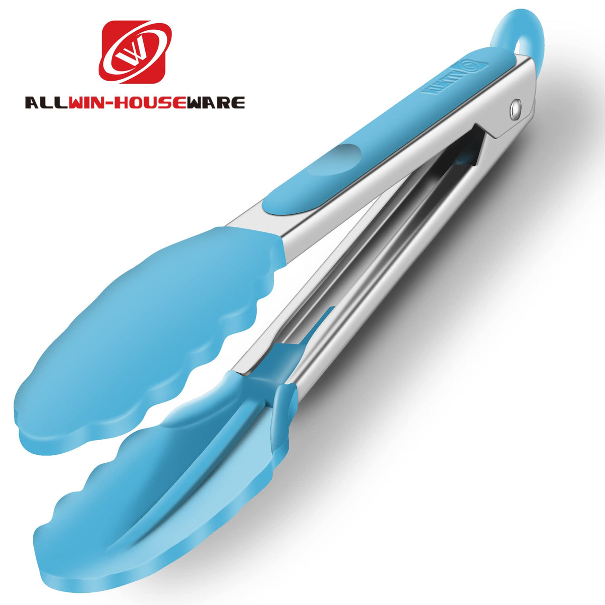 2 Pack Silicone Kitchen Tongs, 9 & 12 Inch, Stainless Steel, Black