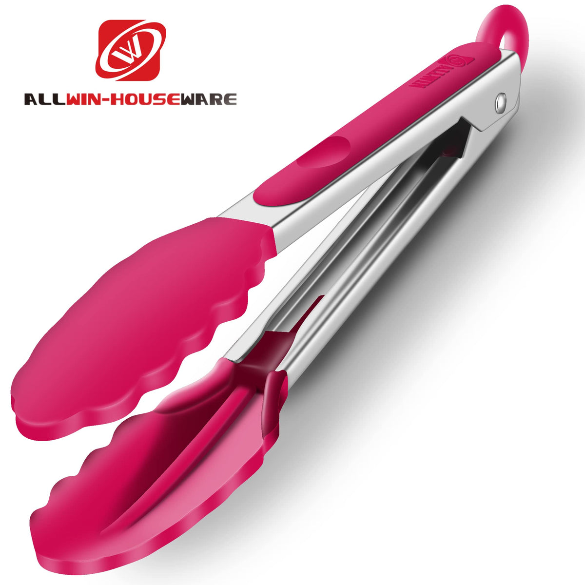 2 Pack Silicone Kitchen Tongs, 9 & 12 Inch, Stainless Steel, Black