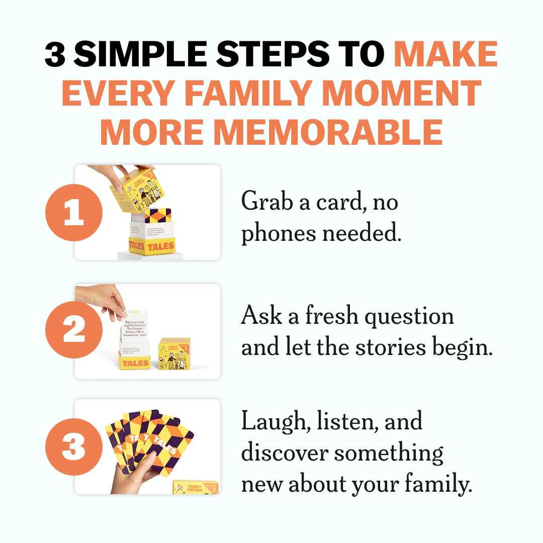 TALES 150 Conversation Cards, Kids Edition, Road Trip Game, Family Bonding