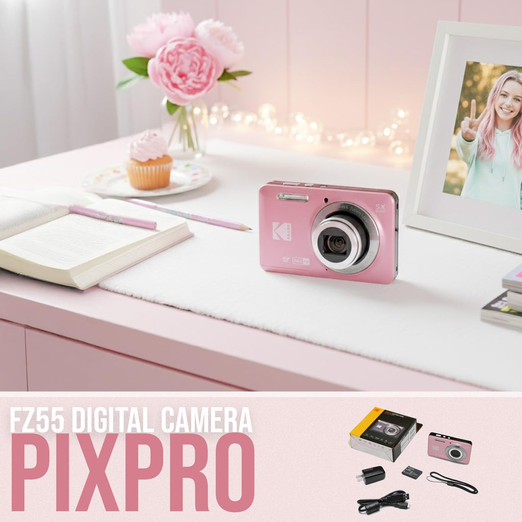 Kodak PIXPRO FZ55-BK 16MP CMOS Sensor Camera 5X Optical Zoom 28mm Wide