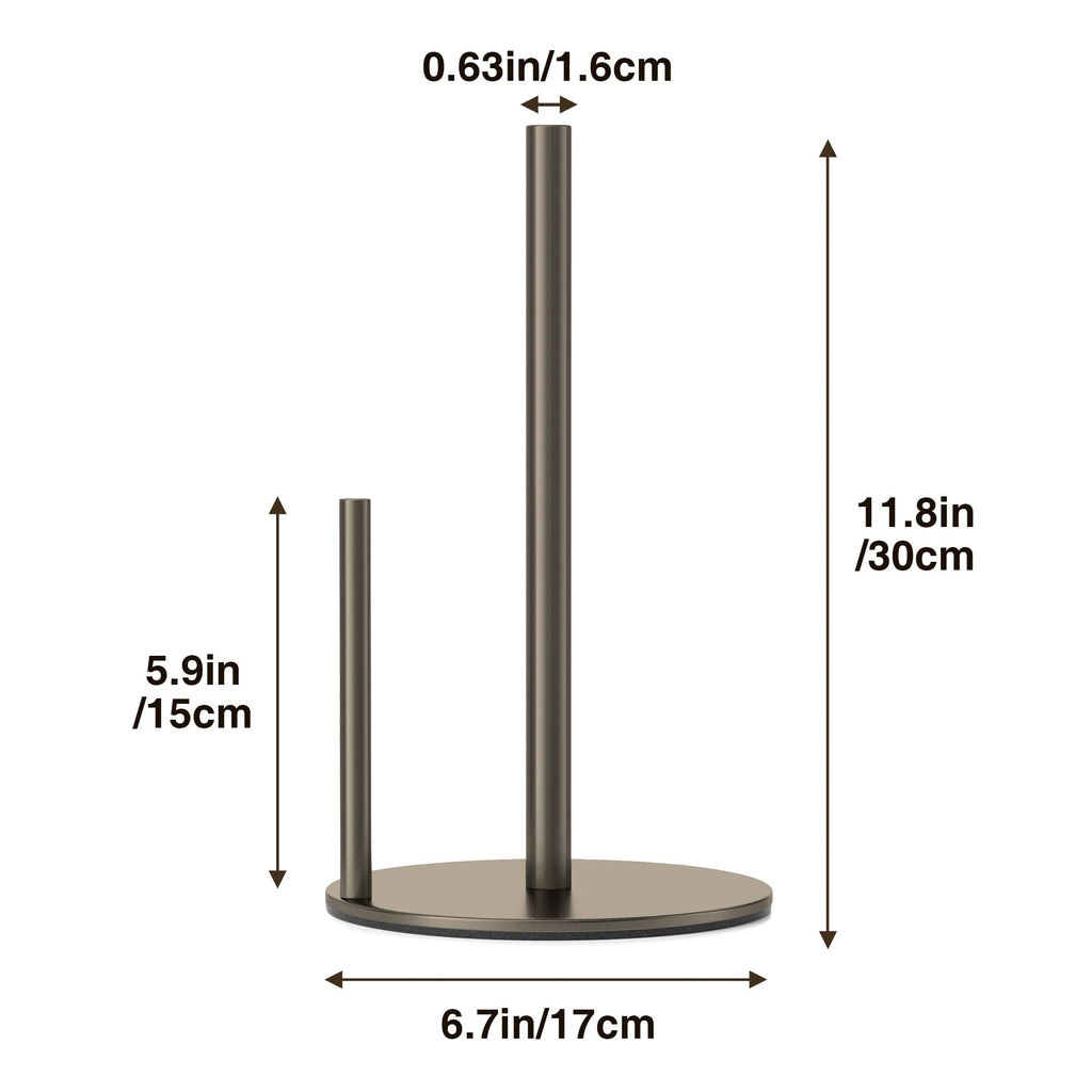 Paper Towel Holder Black Stainless Steel Kitchen Countertop Roll Organizer