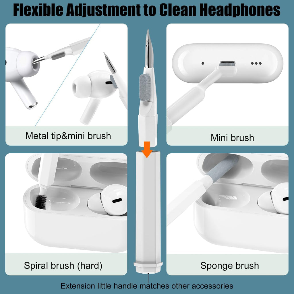 فيتشيي مجموعة تنظيف متعددة الوظائف 20 في 1 للأجهزة الإلكترونية، فرشاة تنظيف لوحة المفاتيح، مجموعة تنظيف سماعات الرأس للإيربودز، أداة متعددة لتنظيف اللابتوب ولوحة المفاتيح وسماعات الأذن والكاميرا