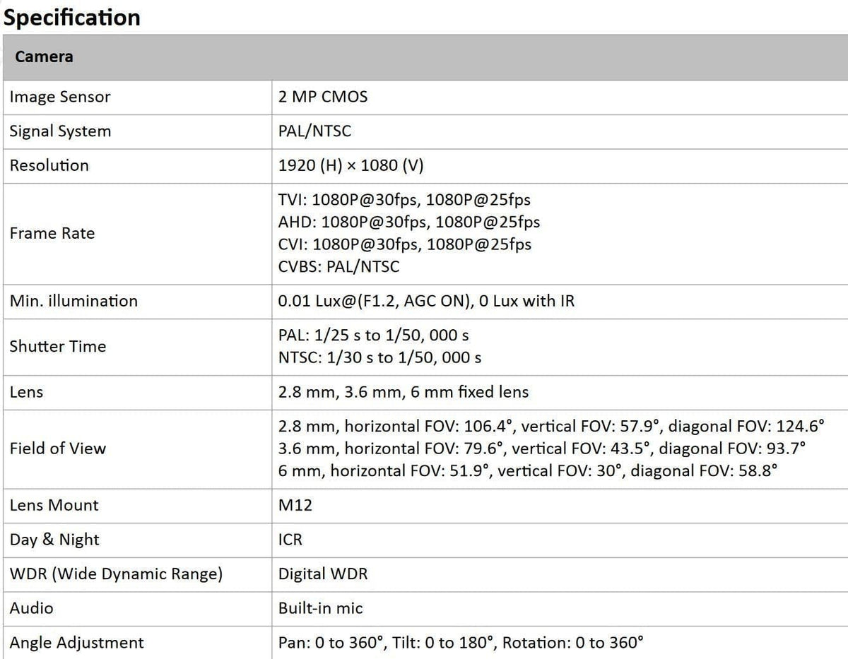 Hikvision DS-2CE16D0T-ITPF CCTV Camera Mini Bullet (2MP 1080P)
