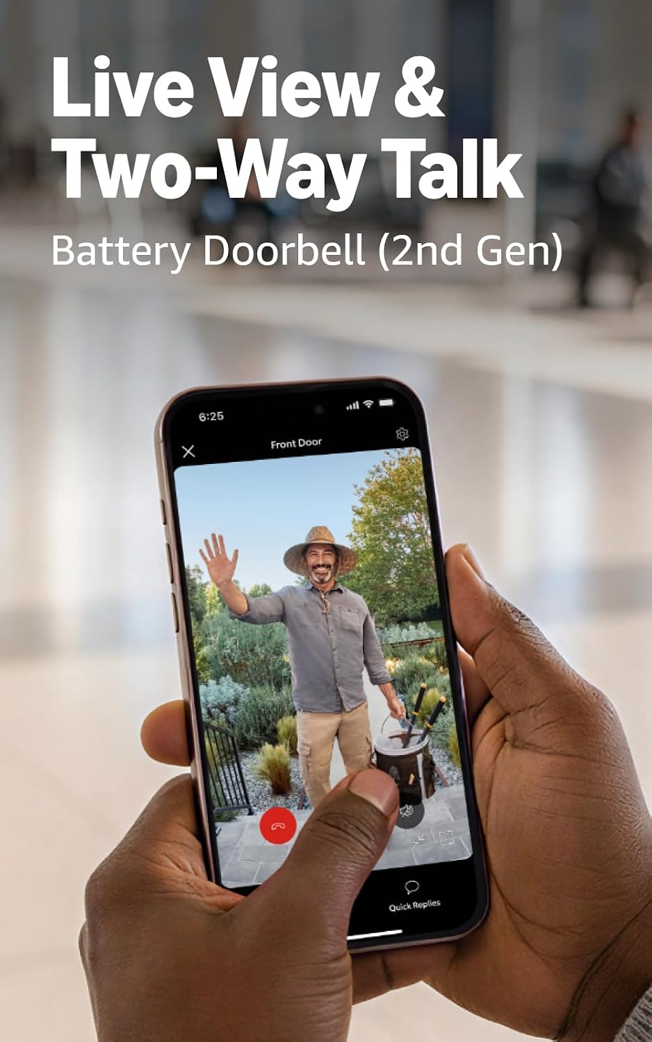 Ring Battery Doorbell 2K (newest model) Retinal 2K with wide-angle video, up to 6x Enhanced Zoom, Two-Way Talk, and Built-In Battery, Matte Mocha