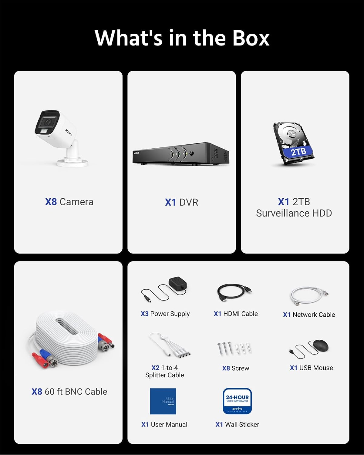ANNKE 8CH 3K Wired Security Camera System with Smart Dual Light, 2TB HDD