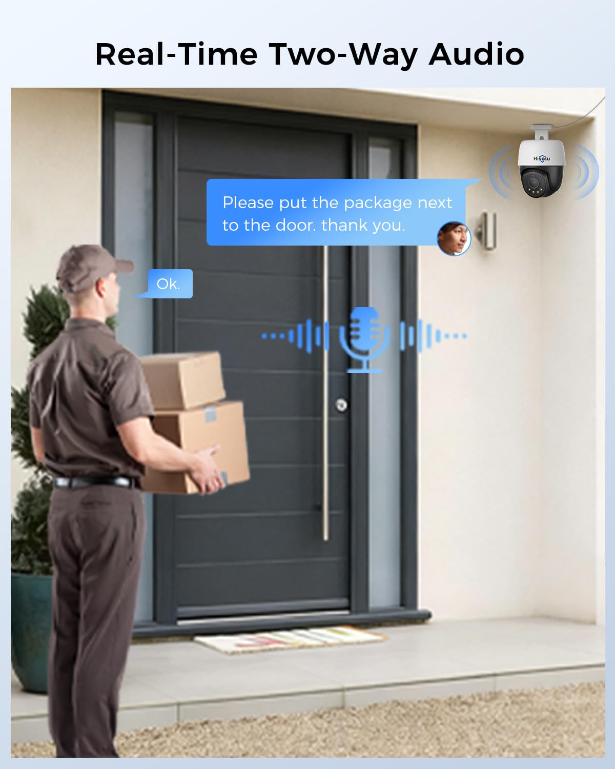 Hiseeu 4K PoE Security Camera System 8pcs PoE PTZ Cameras,360° View
