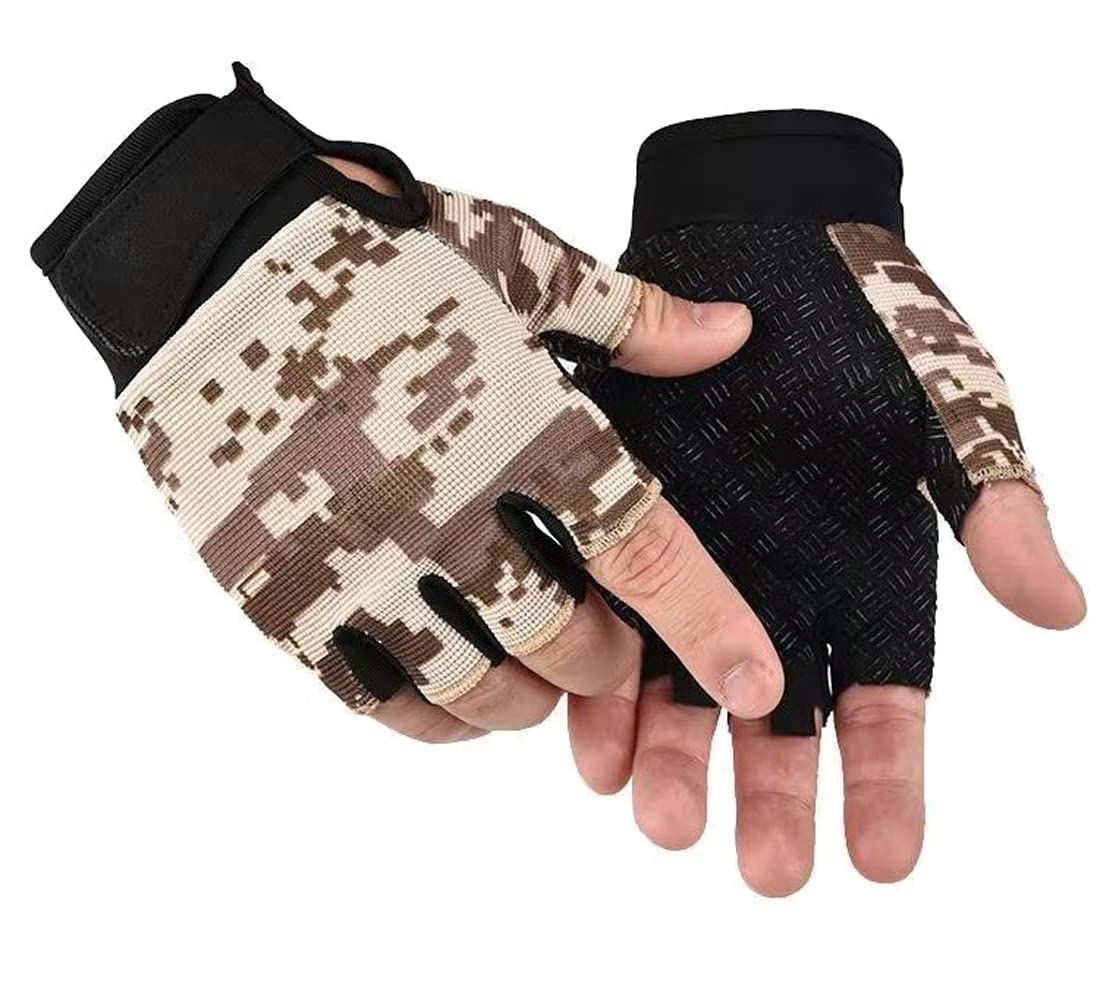 SUJAYU Fingerless Gloves - Tactical & Biking Gloves for Men & Women, Ideal for Airsoft, Fishing & Training