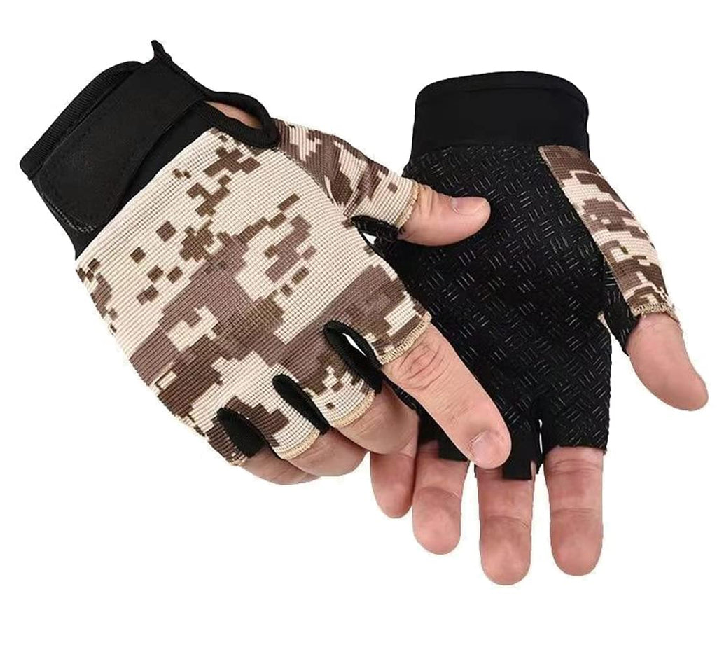 SUJAYU Fingerless Gloves - Tactical & Biking Gloves for Men & Women, Ideal for Airsoft, Fishing & Training