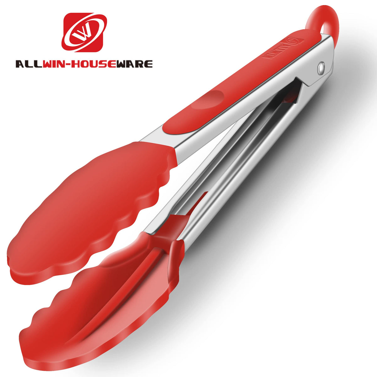 2 Pack Silicone Kitchen Tongs, 9 & 12 Inch, Stainless Steel, Black