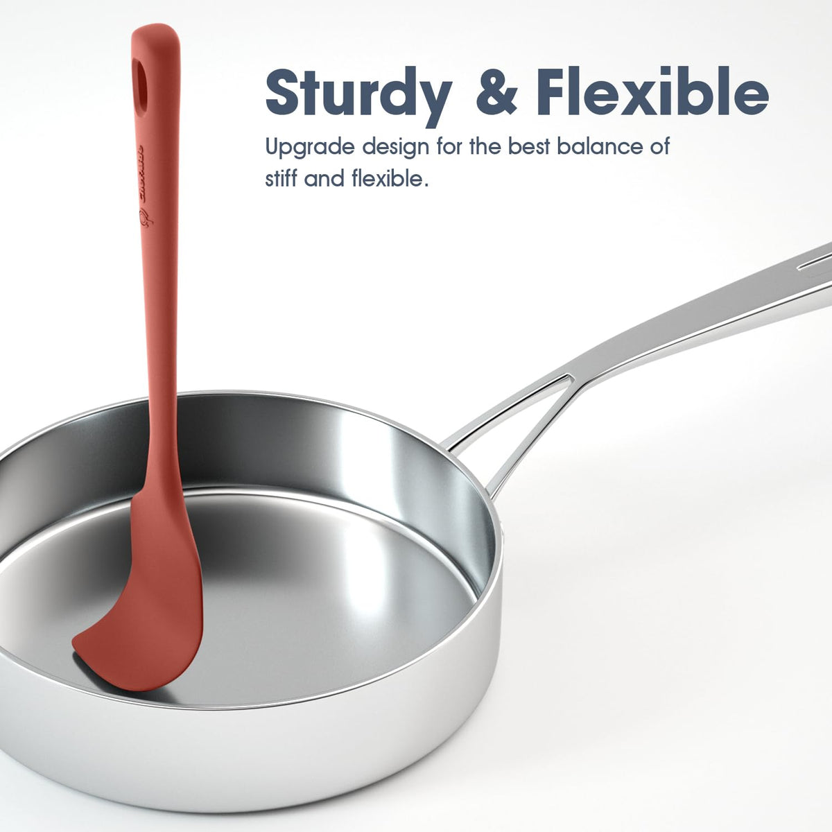 ChefAide 5 Pieces Silicone Spatulas Set, Heat Resistant Rubber Spatula