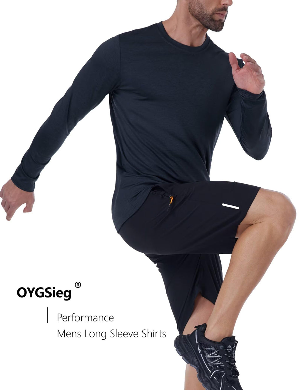 OYGSieg 6/7 Pack Men's Quick Dry Long Sleeve UPF50+ Sun Shirts