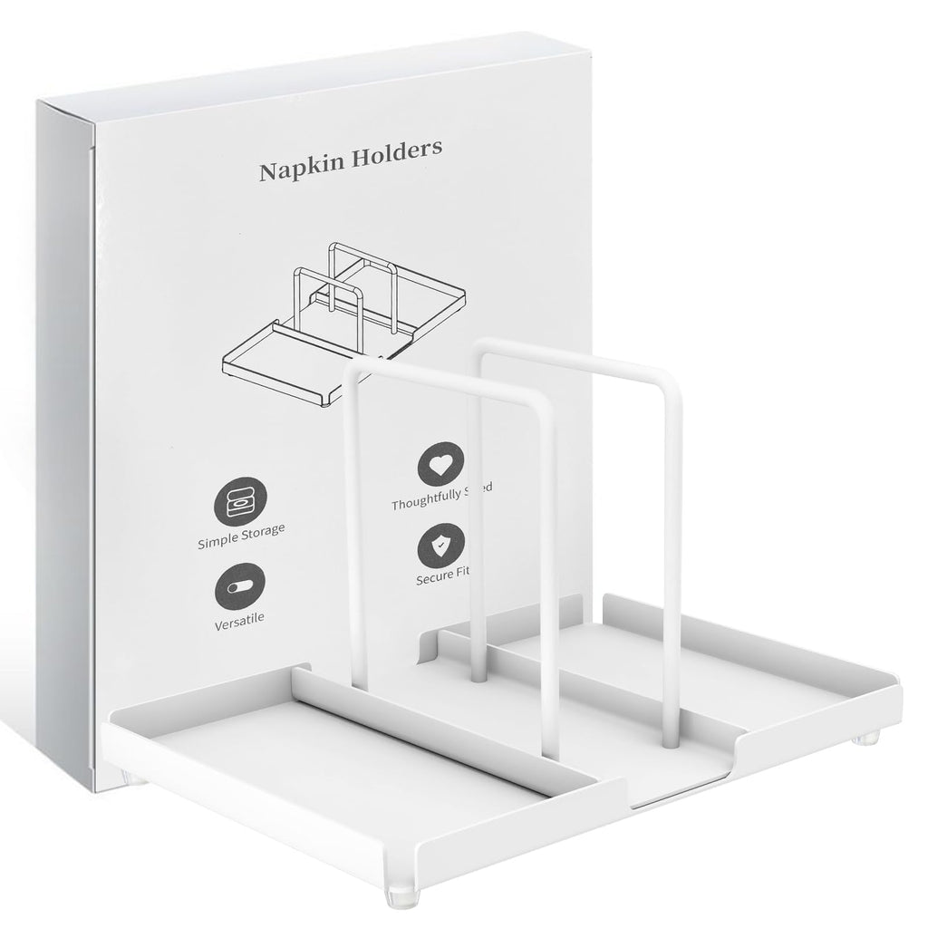 Napkin Holder for Table with Salt and Pepper Shakers Caddy, Black