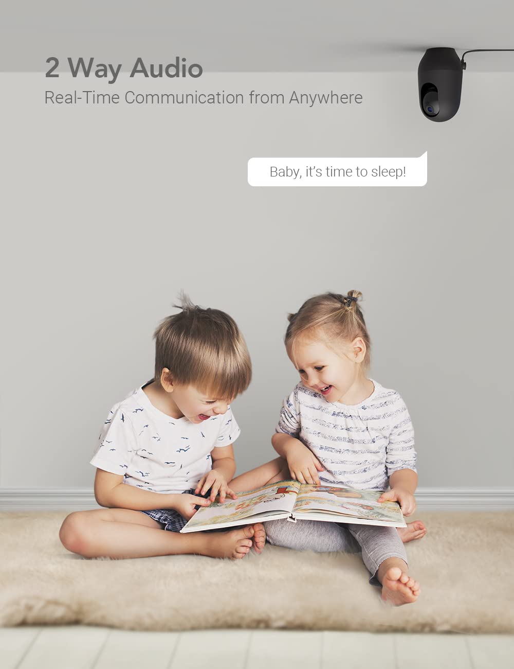 nooie Security Indoor Camera for Home, 2K 360° WiFi Baby&Pet Monitor Cam