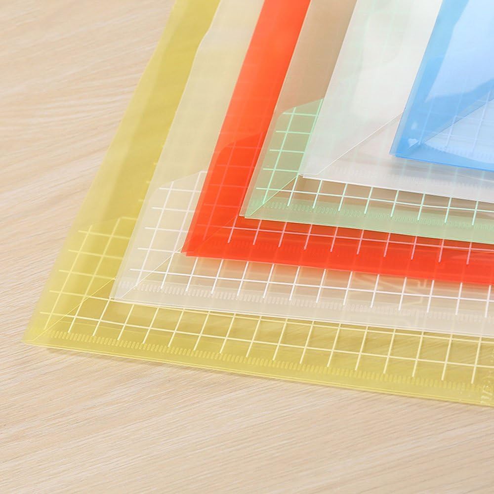MOMENT 12 Pack Plastic Envelopes,A4 Size File Folder with Button Snap Closure for Documents, Reusable Clear file folders Plastic File Bag Poly Filling Envelopes, A4 Size (Assorted-New)
