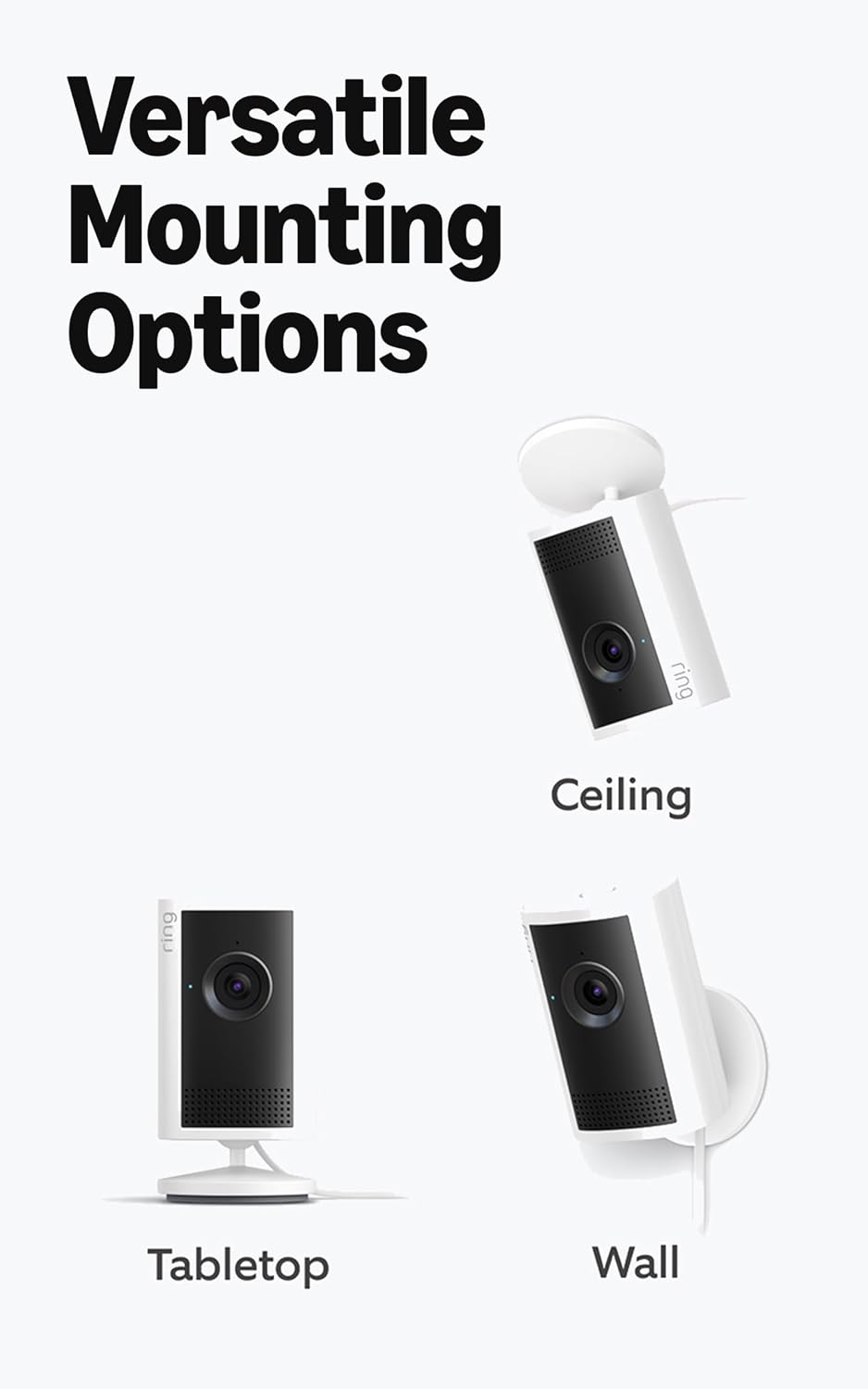 Ring Indoor Cam 2K, Retinal 2K for crisp video, 6x Enhanced Zoom, Night Vision, Home and business security, Black