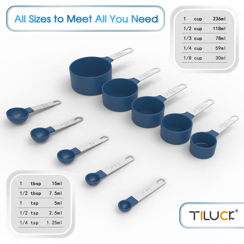 Measuring Cups & Spoons Set, Stackable Cups and Spoons