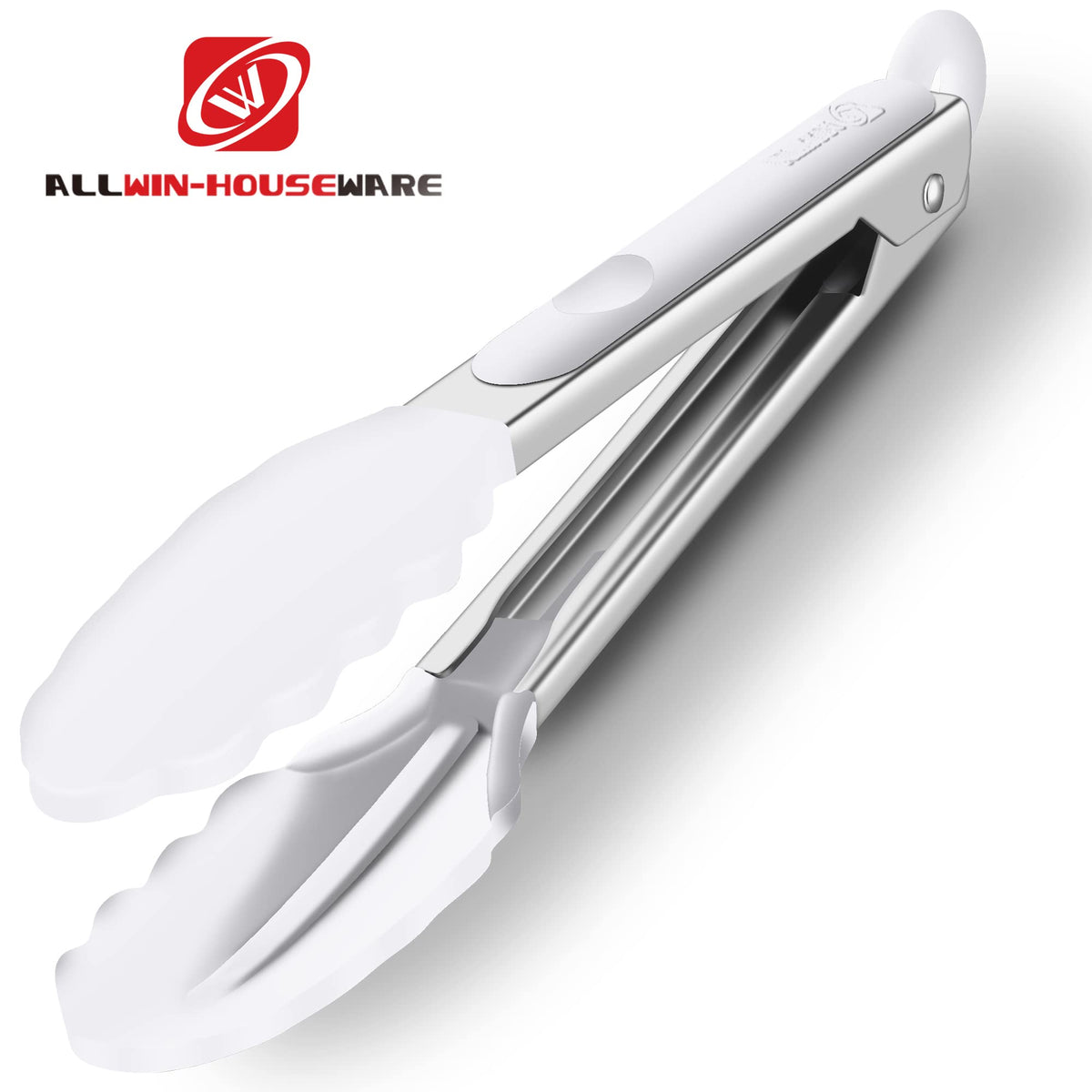 2 Pack Silicone Kitchen Tongs, 9 & 12 Inch, Stainless Steel, Black