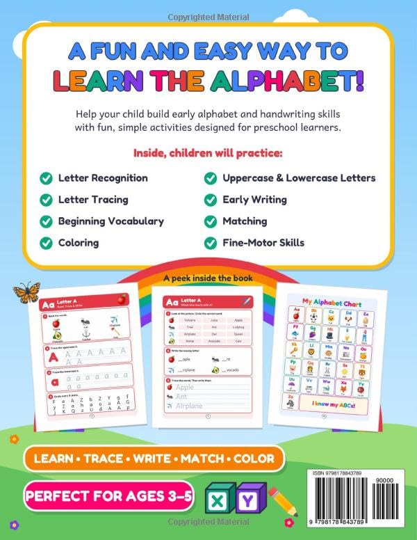 My Alphabet Workbook: Trace, Color & Learn from A to Z (MY FIRST WORKBOOK SERIES)