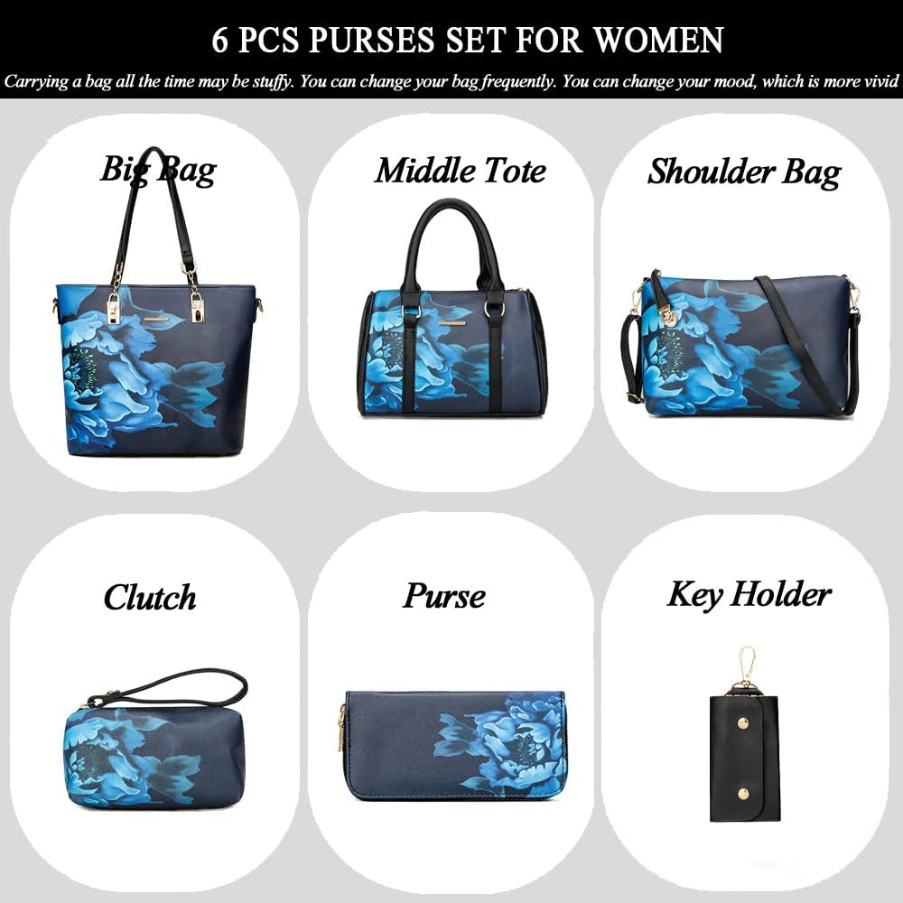2E-youth Damen Geldbrsen und Handtaschen Set Tragetasche, Umhngetasche