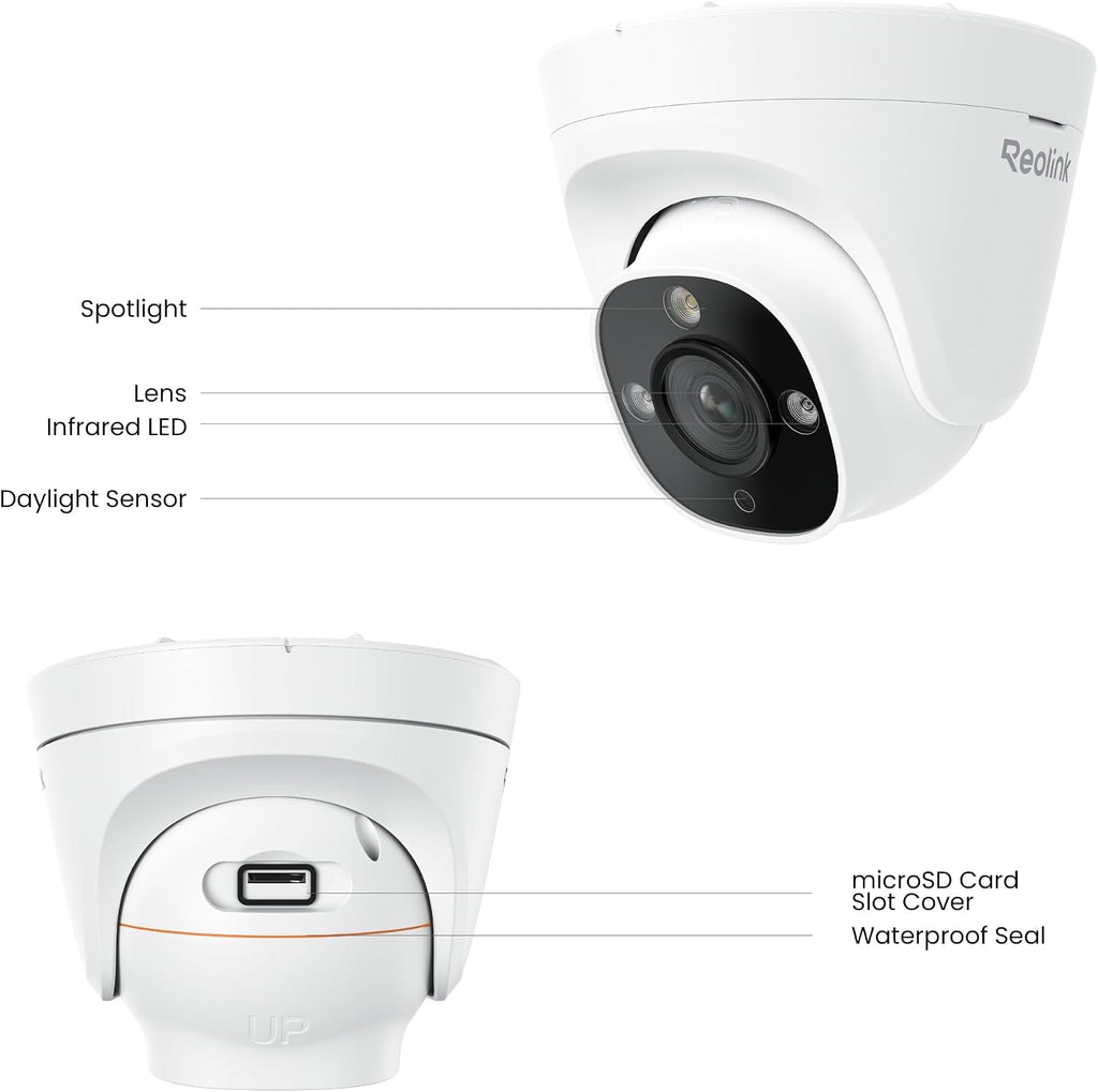 ريو لينك كاميرا مراقبة سلكية 4K 8MP PoE للاستخدام الداخلي/الخارجي، رؤية