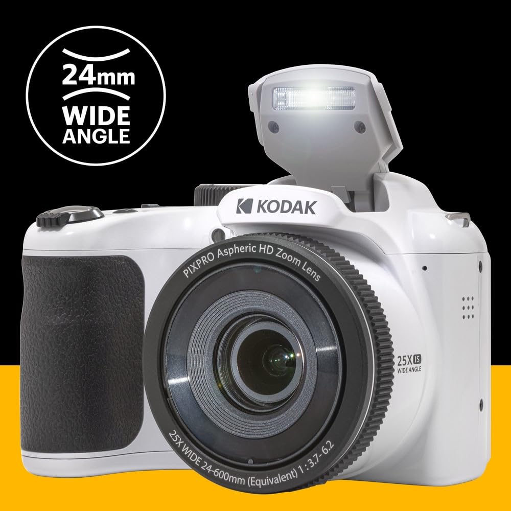 KODAK PIXPRO AZ255 16MP Digital Camera, 25x Optical Zoom, AA, OIS, Black