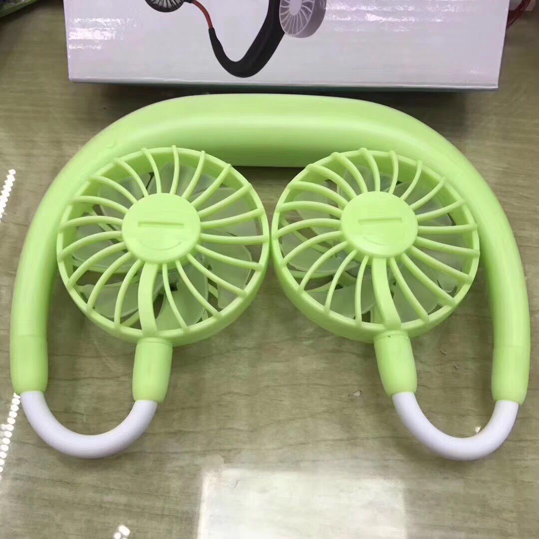 Charging portable lazy fan student desktop fan hanging neck fan - souqmart