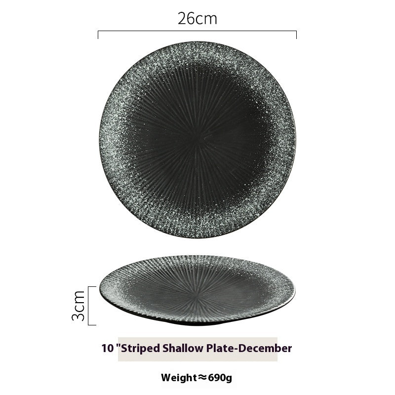 Western Cuisine Steak Stripe Ceramic Dim Sum Plate